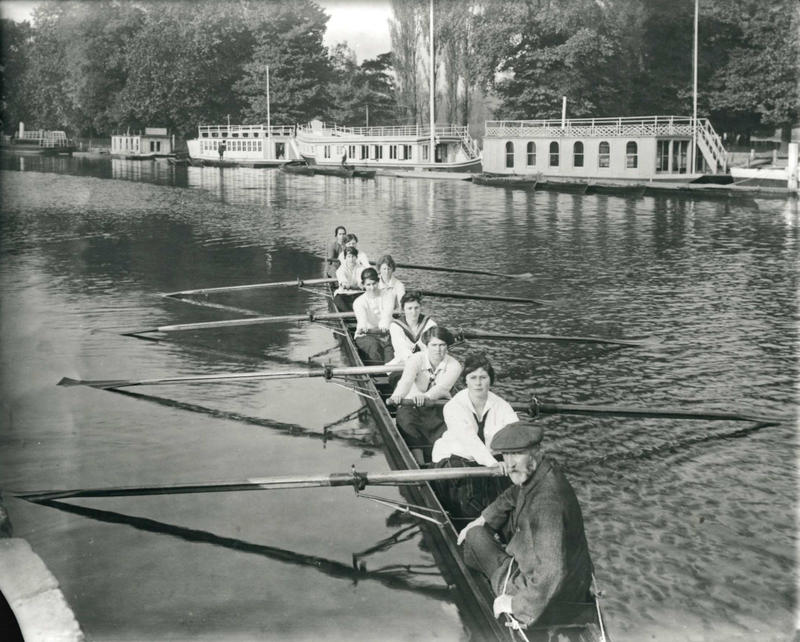 St. Hilda’s boat club members rowing with coach